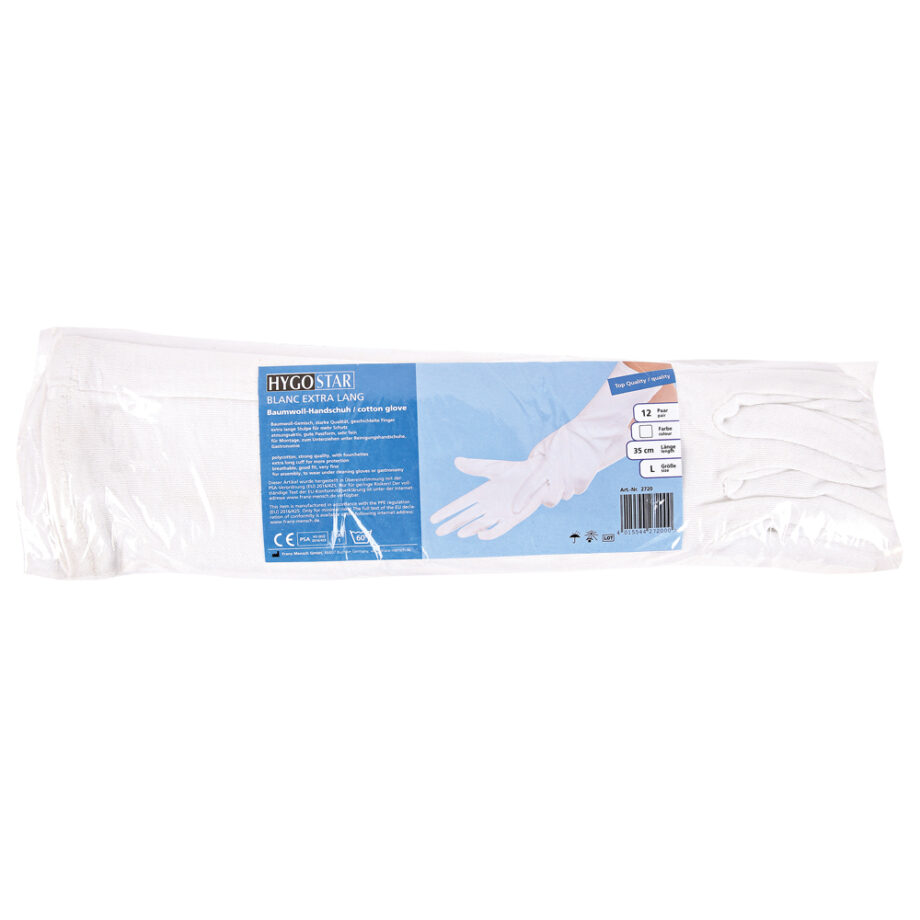 Baumwollhandschuhe Blanc Extra Long, 300 Stück