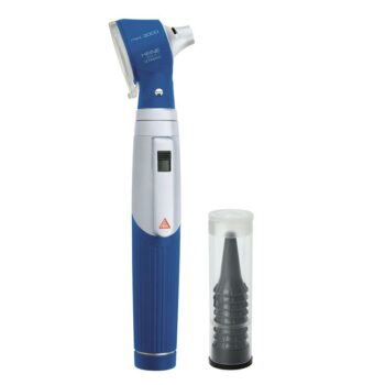 Heine Otoskop mini 3000 2,5 V XHL, blau, mit Batteriegriff und Tips