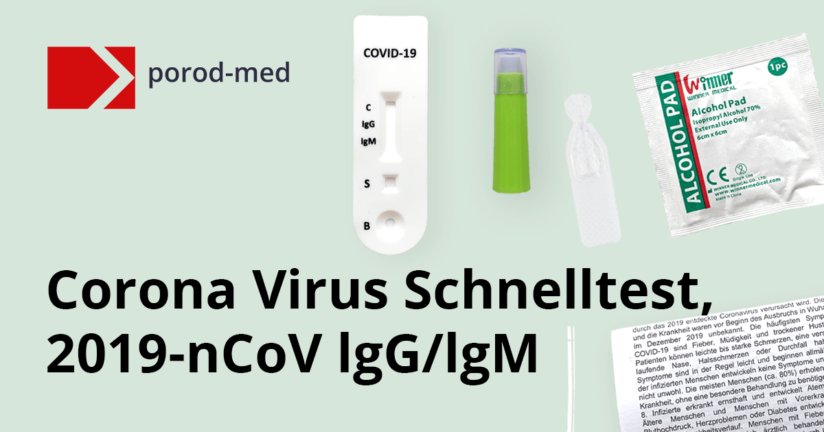 Corona Virus Antikörper Schnelltest, 2019-nCoV IgG/IgM ...