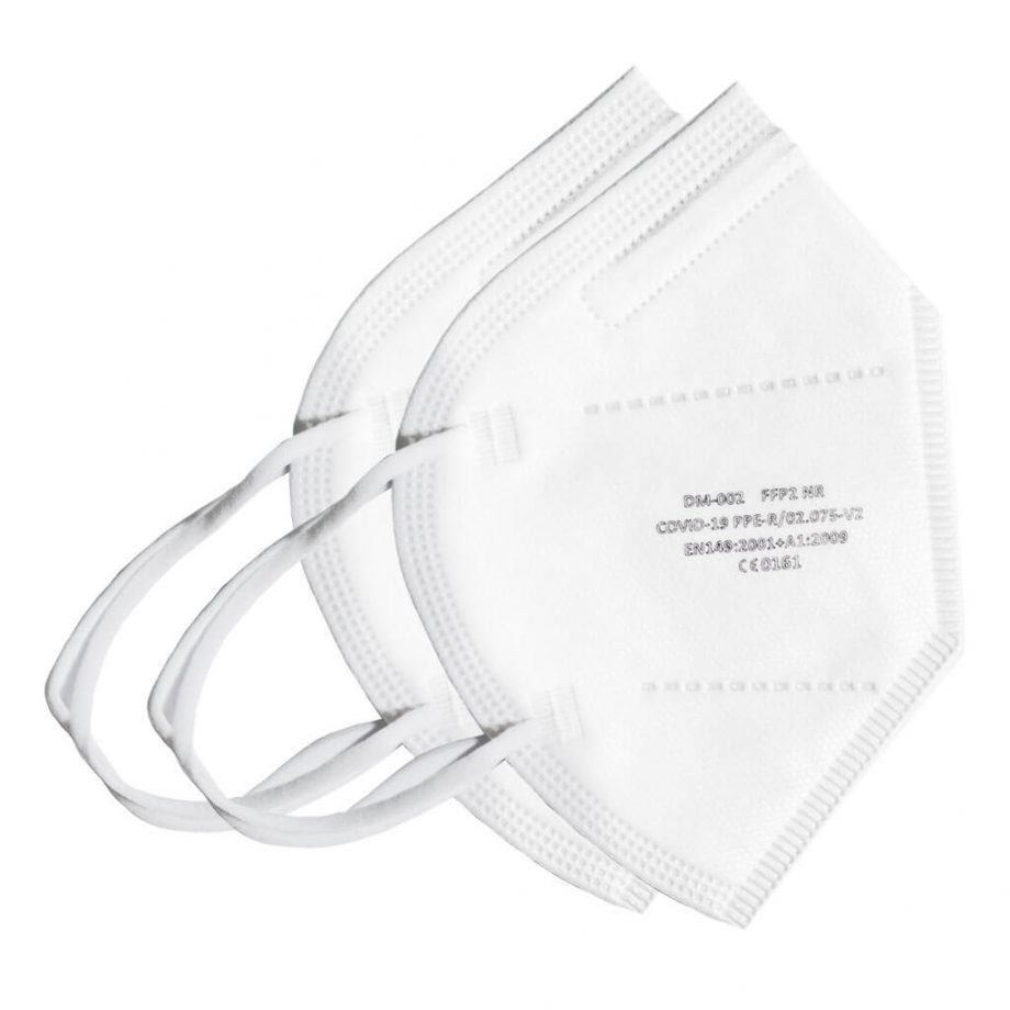 FFP2 Atemschutzmaske, CE, NR, 2 Stück, weiß, Made in EU