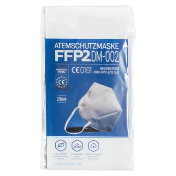 FFP2 Atemschutzmaske, CE, NR, 2 Stück, schwarz, Made in EU
