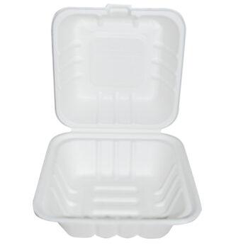 Bio Lunchbox aus Zuckerrohr „Hamburger“, recyclebar, 500 Stück