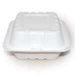 Bio Lunchbox „Hamburger“ | Zuckerrohr, recyclebar, 500 Stück