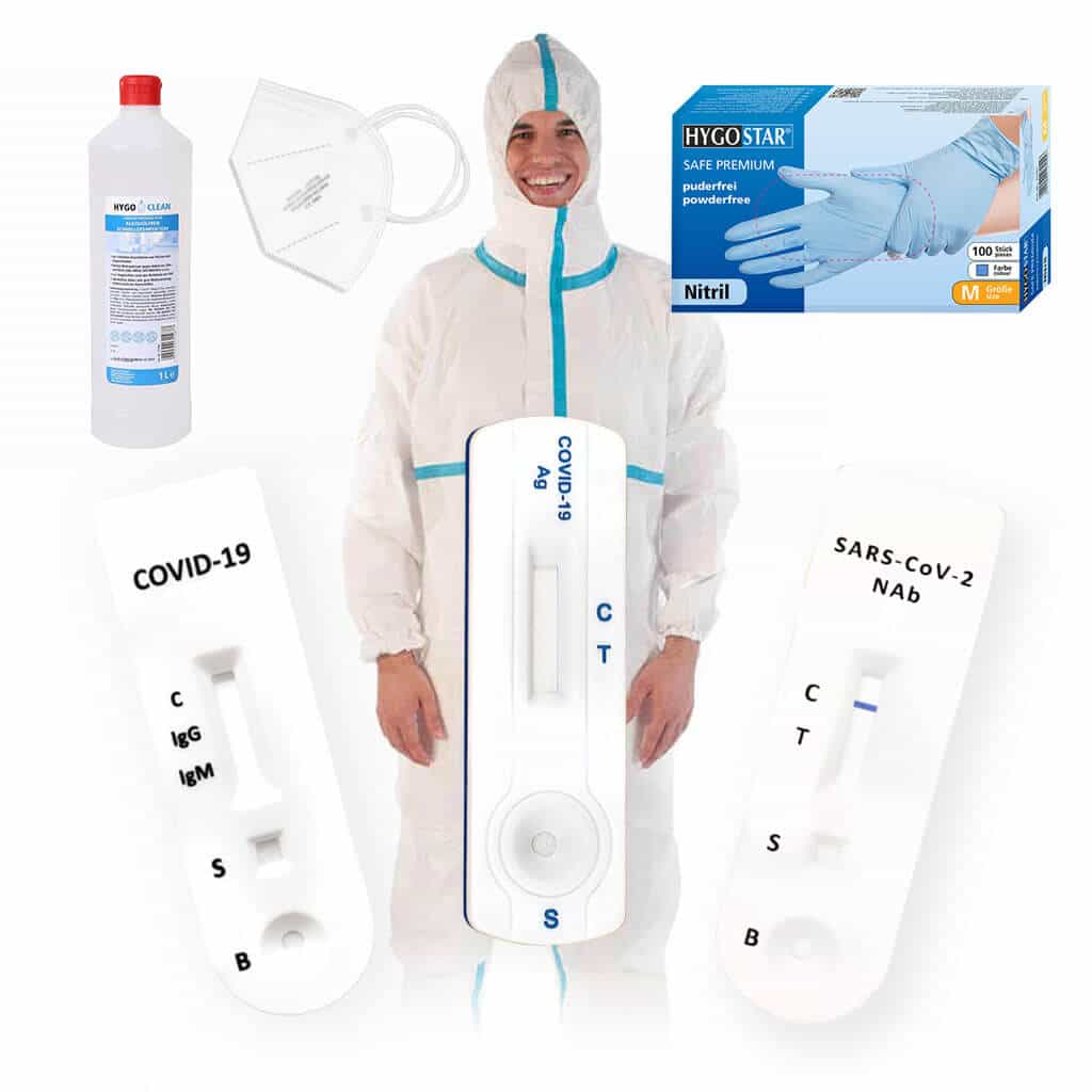 COVID-19 Produkte, Schnelltests, Desinfektion, Arbeitsschutz, Einweghandschuhe uvm.