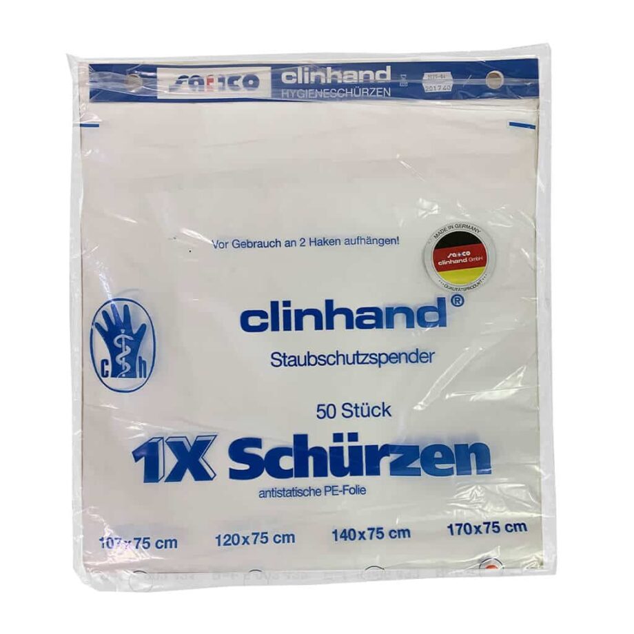 clinhand PE Einmal Schürzen 170 x 75 cm, weiß, 50 Stk.