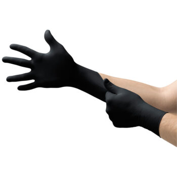 Ansell Microflex 93-852, Nitril Einweghandschuhe schwarz – puderfrei, 100 Stk.