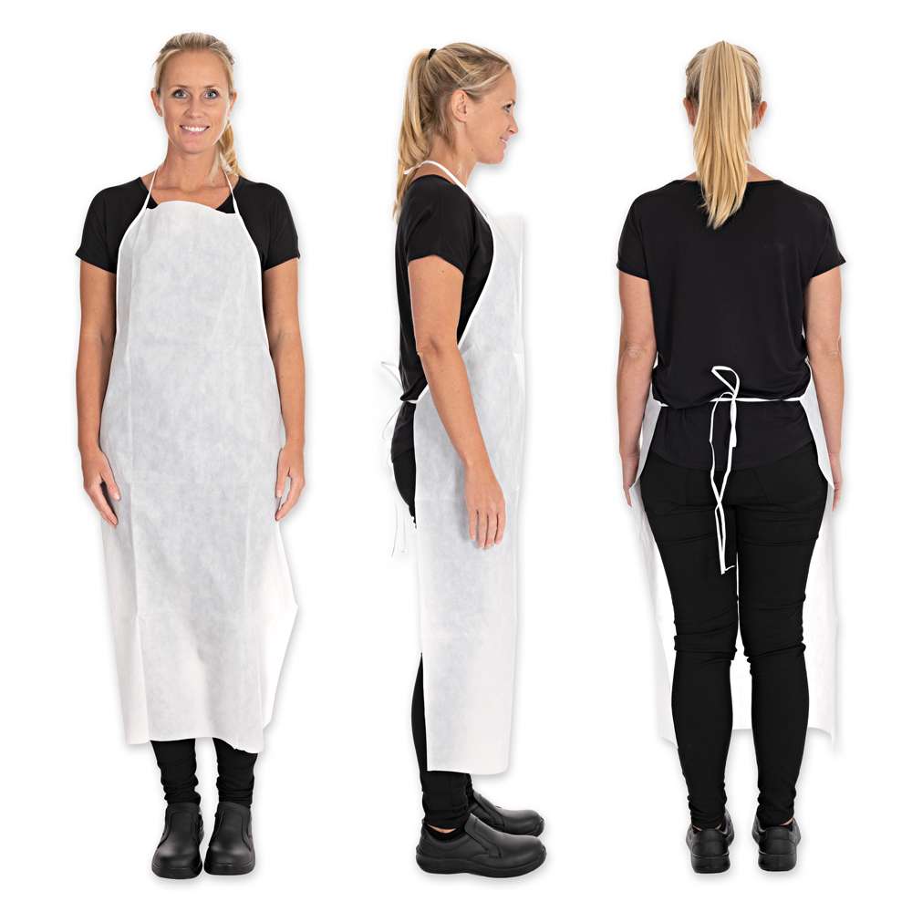 Einwegschürzen, Polypropylen, beschichtet, weiß