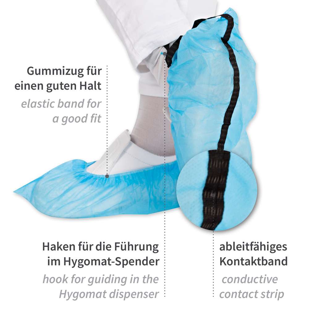 Überschuhe für Hygomat Antistatik, PP, blau