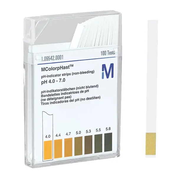 Spezial-Indikatorpapier Stäbchen Merck, pH 6,5 – 10,0, 100 Streifen