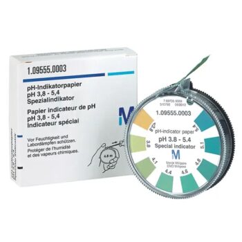 Spezial Indikatorpapier Merck, pH 3,8 – 5,4, 3 Rollen, 4,8m
