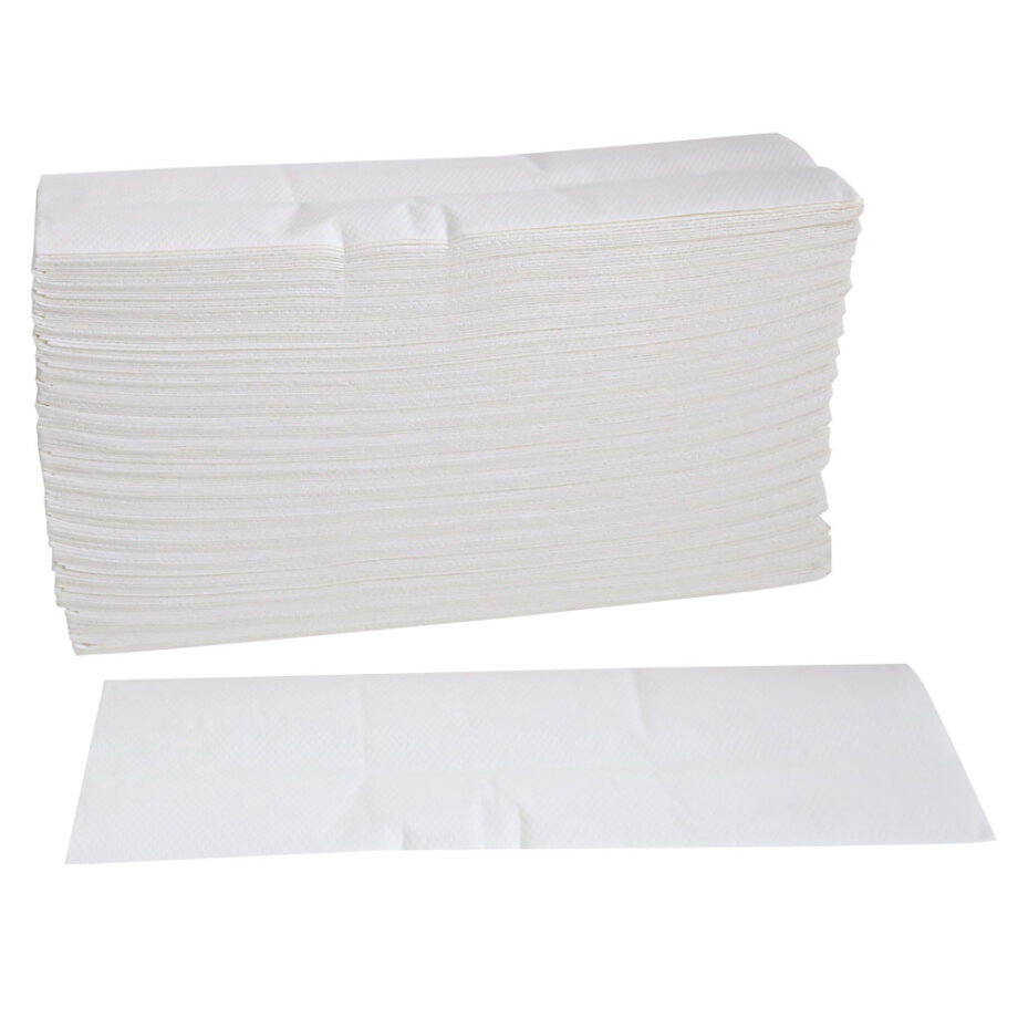 Papierhandtuch 2-lagig, gelegt, C-Falzung, 23cm x 31cm, weiß, 20 x 144 Stk.