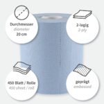 Papierhandtuch 2-lagig, blau, 6 Rollen