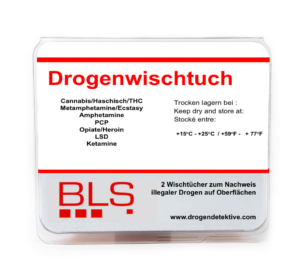 Drogenwischtuch für 10 Drogenarten - Heimtest für Oberflächen