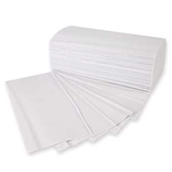 Papierhandtuch 1-lagig, gelegt, ZZ-Falzung, weiß, 25cm x 23cm, 20 x 250 Stk.