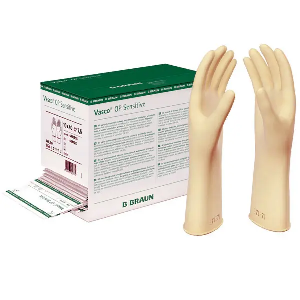 Vasco OP-Sensitive Naturlatex Handschuhe, steril, puderfrei, 40 Paare