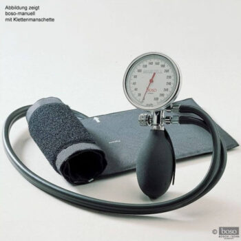 boso manuell Blutdruckmessgerät Ø 60mm, mit Klettenmanschette, Doppelschlauch, grau