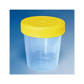 Urinbecher 100ml mit Schraubdeckel gelb, einzeln steril verpackt