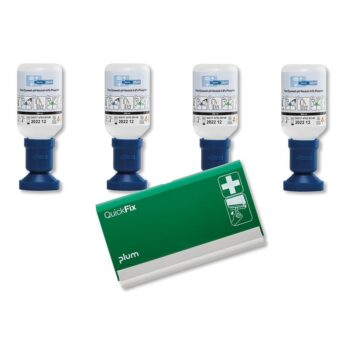 SET – 4x Plum Augenspüllösung (4,9%) 200ml & 1x Pflasterspender