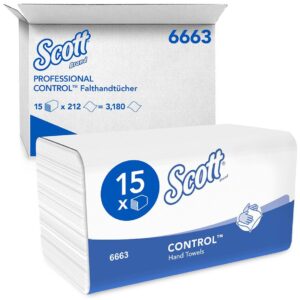 SCOTT Control Falthandtücher, Interfold, weiß, 1-lagig, 21,5 x 31,5cm (15 x 212 Stk.)