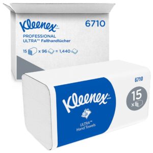 KLEENEX Ultra Falthandtücher, Interfold, medium, 3-lagig, weiß, 31,8x21,5cm (15 x 96 Bl.)