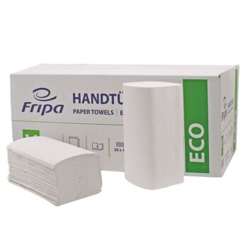 Fripa Papierhandtücher Eco, V-Falz, 2-lagig, weiß, 25 x 23cm (20 x 160 Stk.)