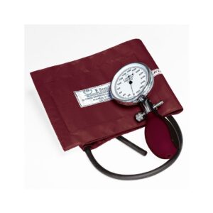 Prakticus I Blutdruckmessgerät Ø 68mm 1-Schlauch, burgund, in Etui