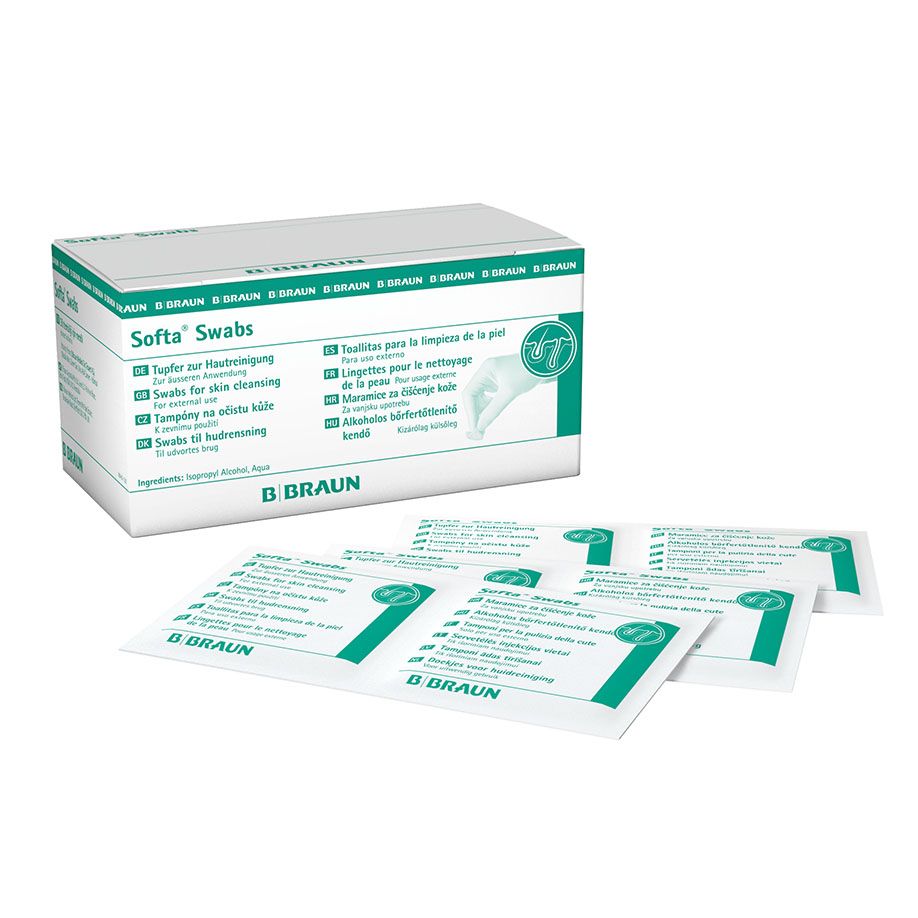 Softa Swabs, Alkoholtupfer, 6,5x3cm, 100 Stk.