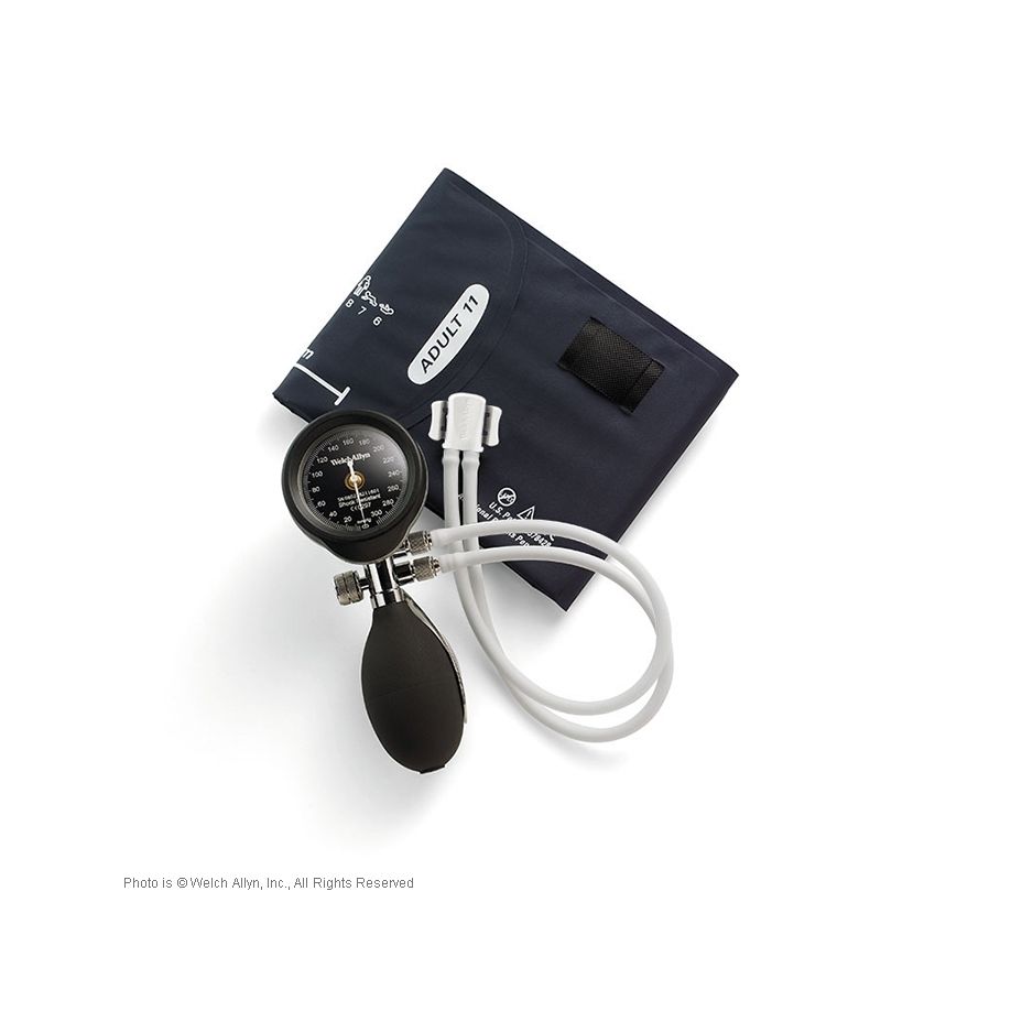 Welch Allyn DuraShock Blutdruckmessgerät DS55, schwarz, Ø 50mm, verchromt, 2-Schlauch