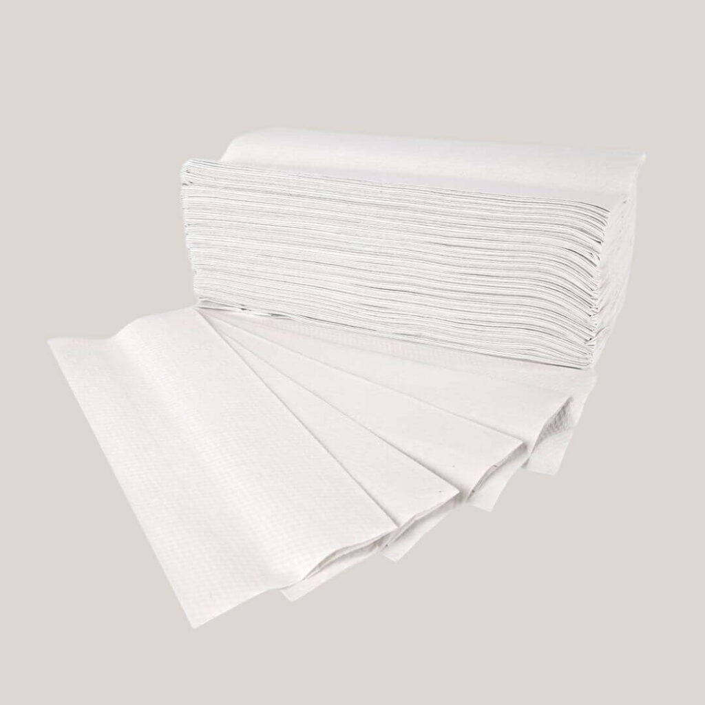 Papierhandtücher weiß, Faltpapier weiß, Einmalhandtücher weiß