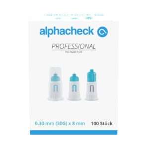 alphacheck professional Pen Nadeln PLUS 30G x 8mm, steril, 100 Stk.
