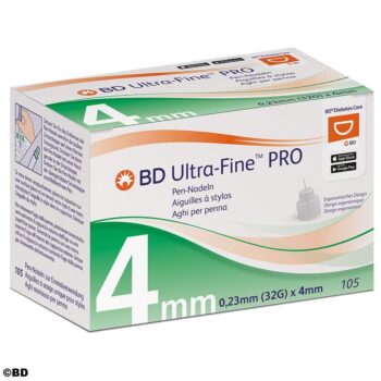 BD Ultra-Fine PRO Pen Nadeln 32G 0,23 x 4mm, steril, 105 Stk.