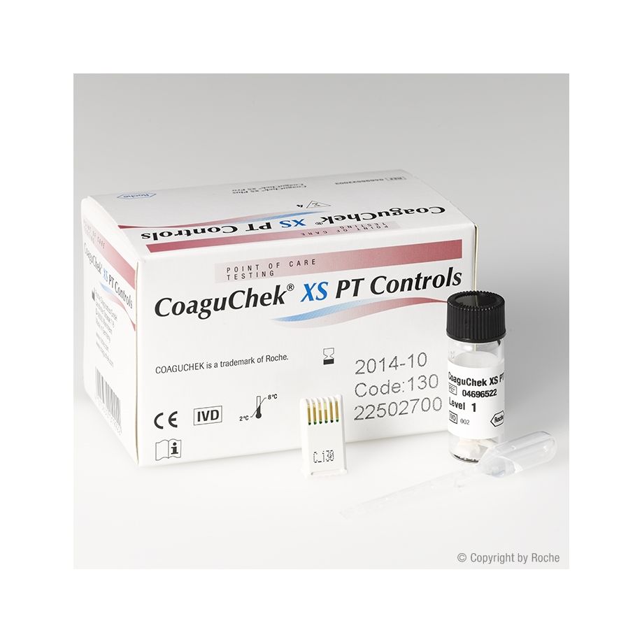 CoaguChek XS PT Controls Kontroll Lösung, 4 Stk.