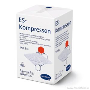 Hartmann ES Kompressen, unsteril, 8 fach, 7,5 x 7,5cm, 100 Stk.