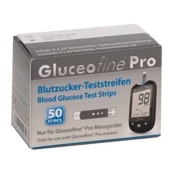 Gluceofine Pro Blutzucker Teststreifen, 2 x 25 Teststreifen