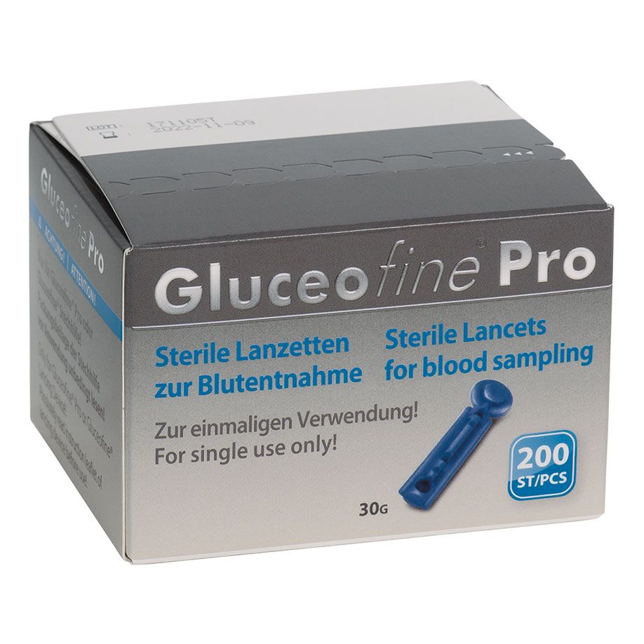 Gluceofine Pro Blutentnahme Lanzetten steril, steril, 30G, 200 Stk.