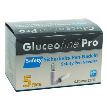 Gluceofine Pro Safety Sicherheits Pen Nadeln 30G, steril, 0,30 x 5mm, 100 Stk.