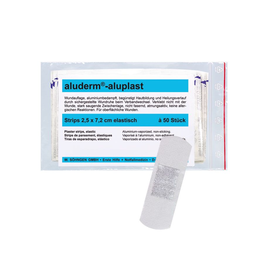 aluderm aluplast Strips elastisch, 2,5 x 7,2cm, 50 Stk.