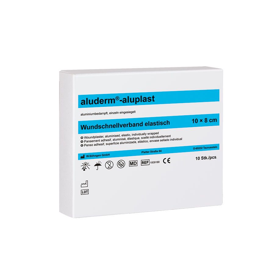 aluderm aluplast Wundpflaster elastisch, 10 x 8cm, 10 Stk.