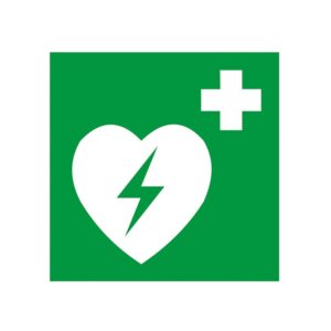 Symbol Defibrillator - Rettungszeichen, Folie selbstklebend, 15cm