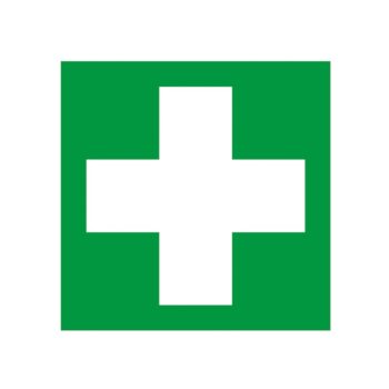 Symbol Erste Hilfe – Rettungszeichen, Kunststoff langnachleuchtend, selbstklebend, 15cm