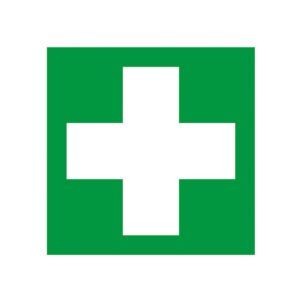 Symbol Erste Hilfe - Rettungszeichen, Kunststoff langnachleuchtend, selbstklebend, 20cm
