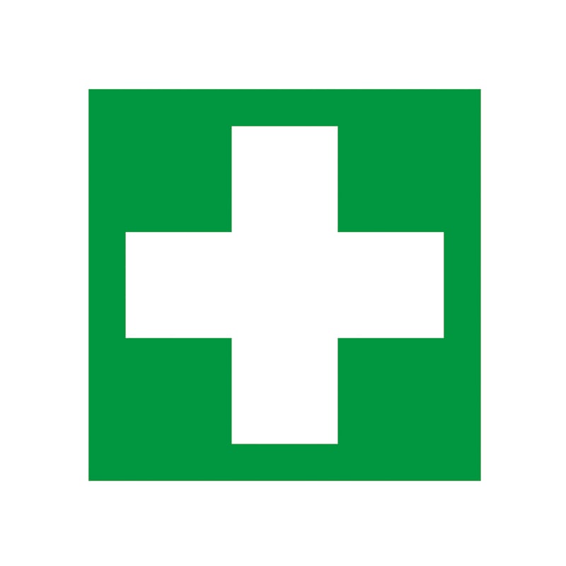Symbol Erste Hilfe – Rettungszeichen, Kunststoff langnachleuchtend, selbstklebend, 20cm