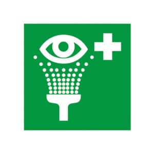 Symbol Augenspüleinrichtung - Rettungszeichen, Kunststoff langnachleuchtend, selbstklebend, 20cm
