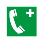 Symbol Notruftelefon – Rettungszeichen, Kunststoff langnachleuchtend, selbstklebend, 20cm
