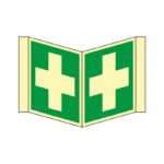 Nasenschild Erste Hilfe – Rettungszeichen, Kunststoff langnachleuchtend, 15cm