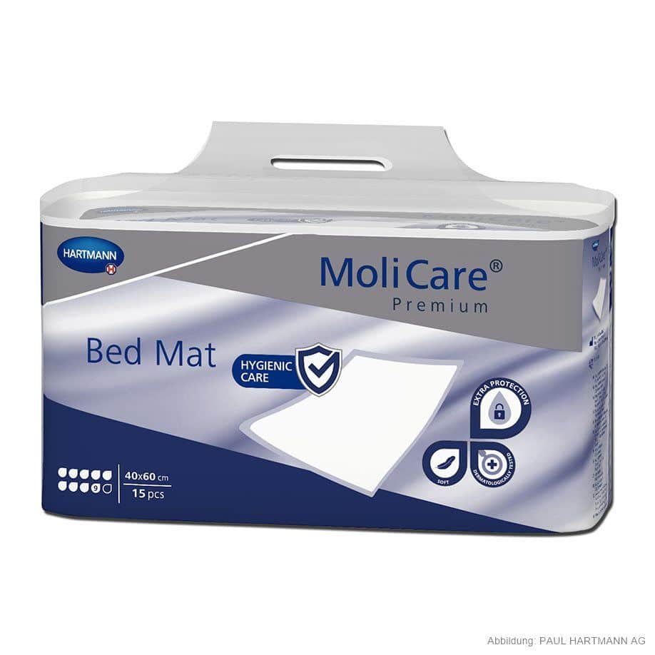 Hartmann MoliCare Premium Bed Mat 9 Tropfen Krankenunterlagen, 40 x 60cm, 15 Stk.
