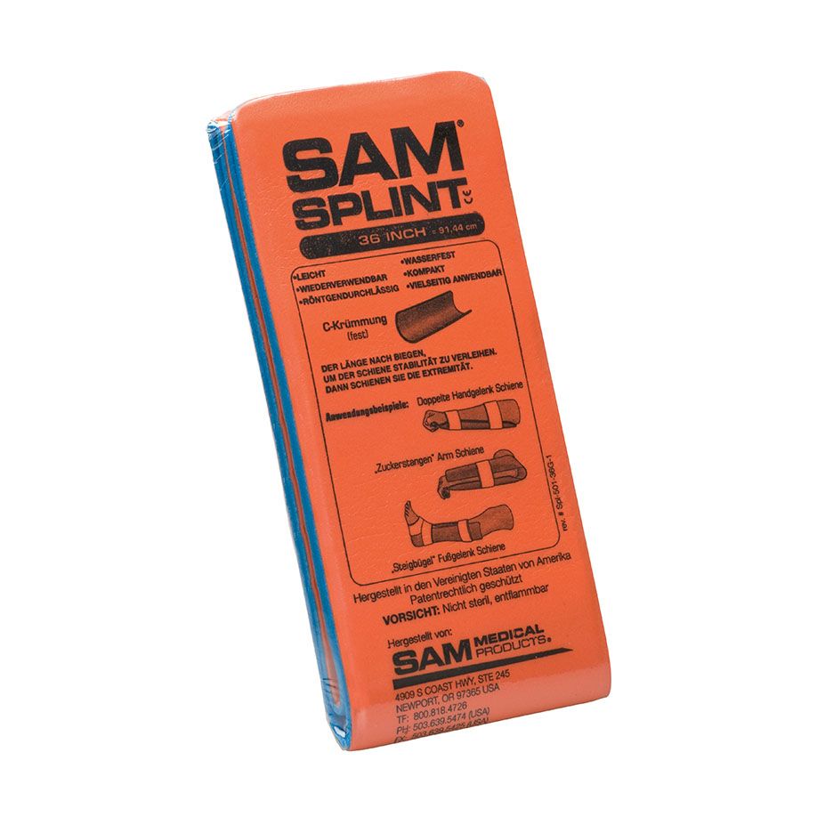 SAM SPLINT Universalschiene, orange/blau, 11 x 91cm, gefaltet