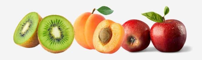 Unverträglichkeiten gegen Früchte, Apfel, Aprikose, Kiwi