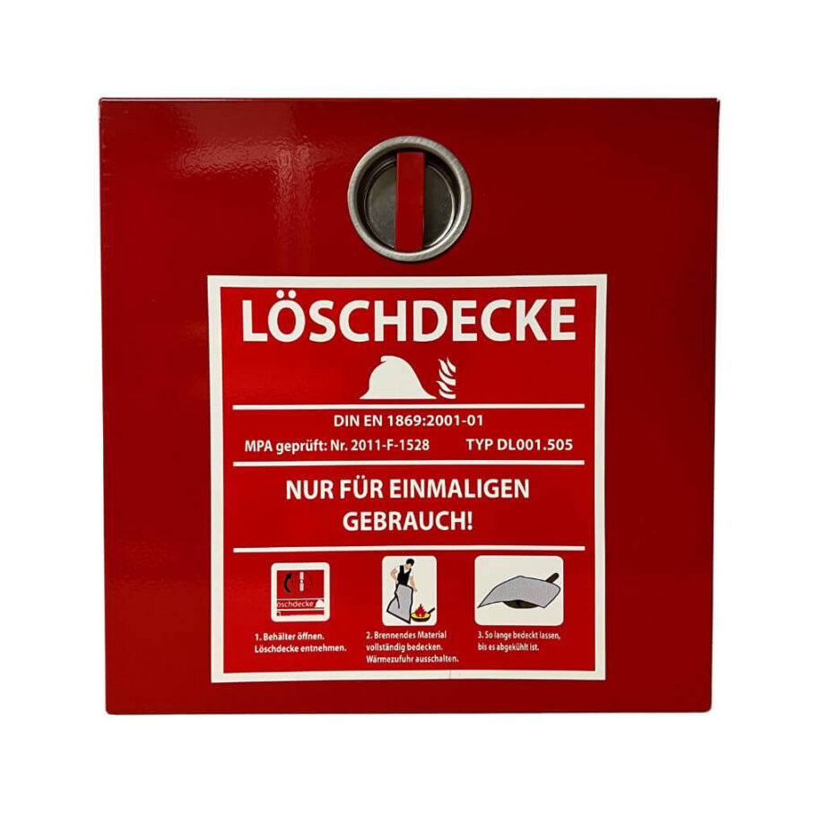 Löschdecke Metallkoffer, rot, leer