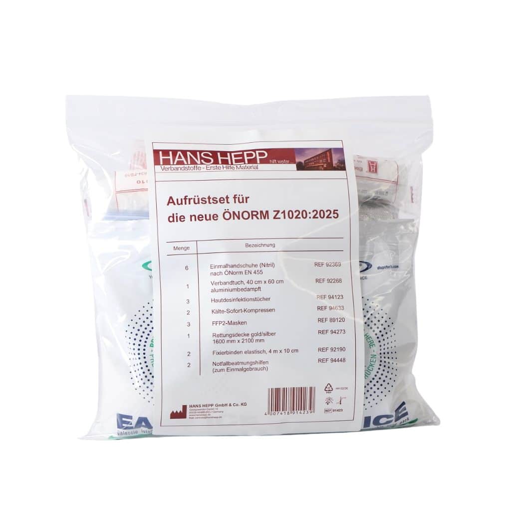 Ergänzungsset Erste-Hilfe-Koffer ÖNORM Z 1020:2025 für ältere Typ 2 Koffer